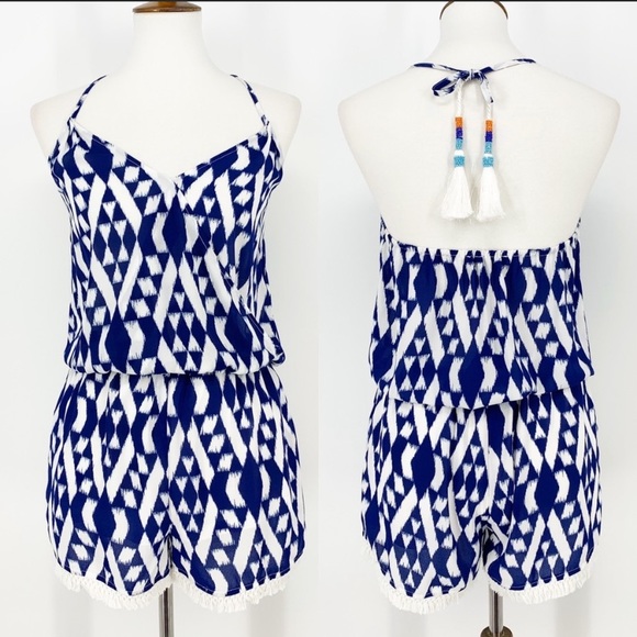 Eclair bohemian romper jumpsuit with shorts, v-neck, flowy, large/ extra large - Picture 6 of 9